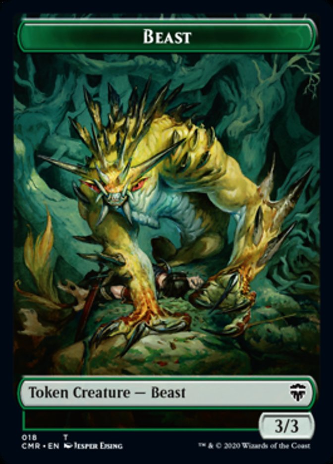 Beast (18) // Beast (19) Double-Sided Token [Commander Legends Tokens]-1