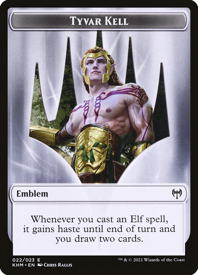 Human Warrior // Tyvar Kell Emblem Double-Sided Token [Kaldheim Tokens]-2