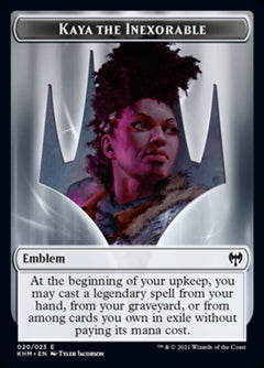 Kaya the Inexorable Emblem [Kaldheim Tokens]-1