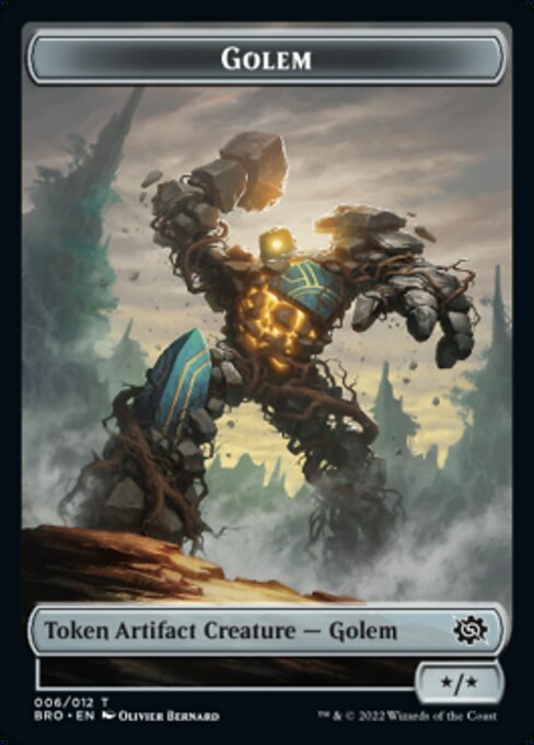 Powerstone // Golem Double-Sided Token [The Brothers' War Tokens]-2