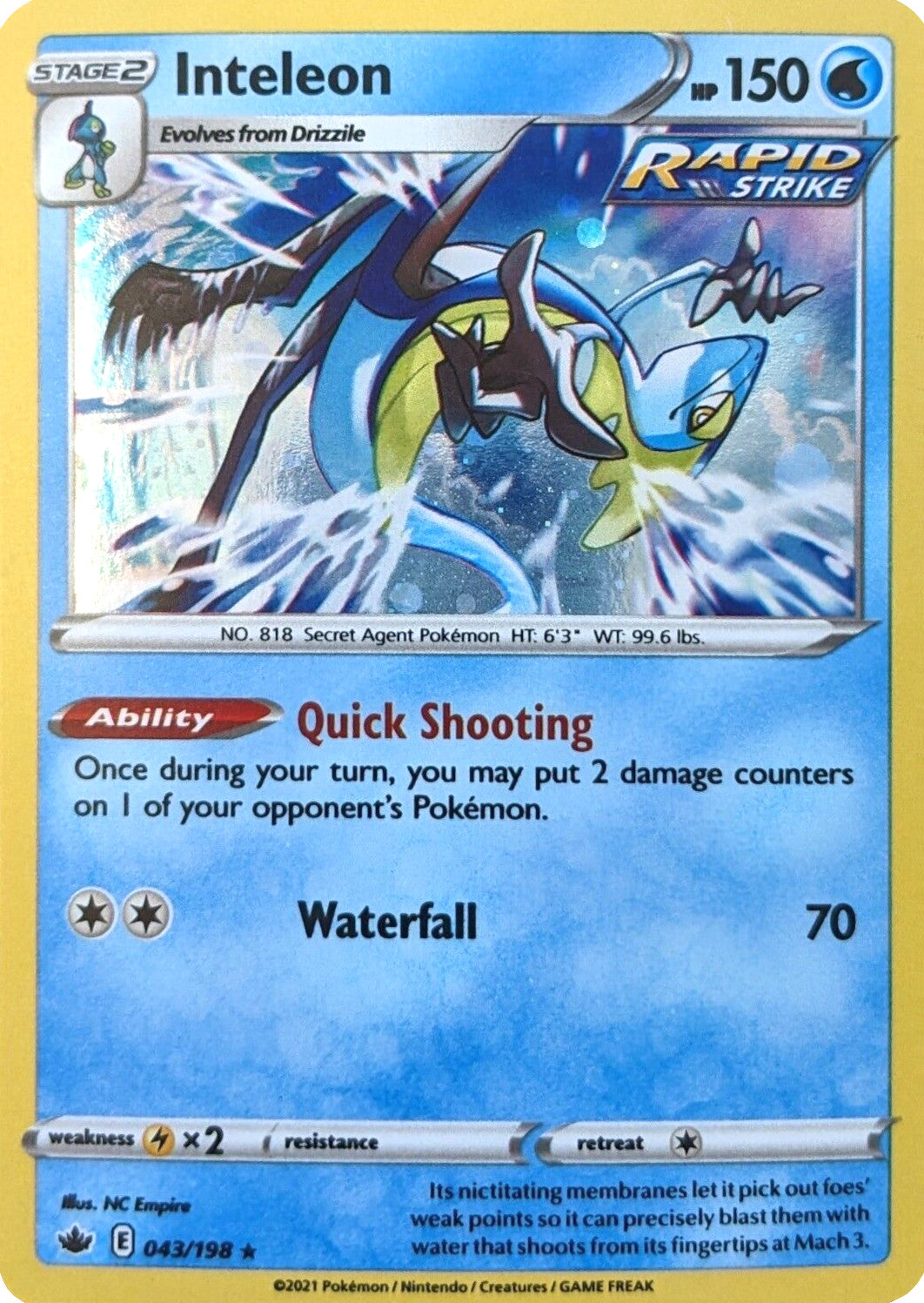 Inteleon (043/198) (Cosmos Holo) [Sword & Shield: Chilling Reign]-1