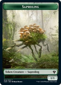 Saproling // Treasure Double-Sided Token [Commander 2020 Tokens]-1