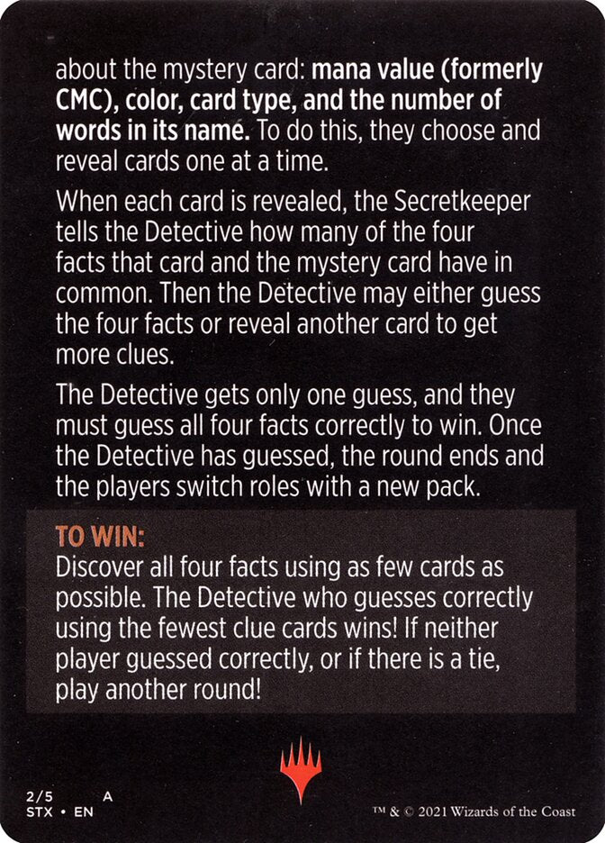 Booster Sleuth (Magic Minigame) [Strixhaven: School of Mages Minigame]-2