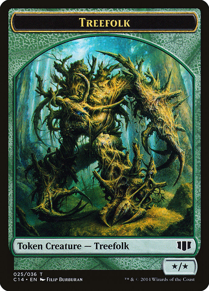Treefolk // Wolf Double-Sided Token [Commander 2014 Tokens]-1