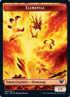 Elemental // Spirit (009) Double-Sided Token [Kamigawa: Neon Dynasty Commander Tokens]-1