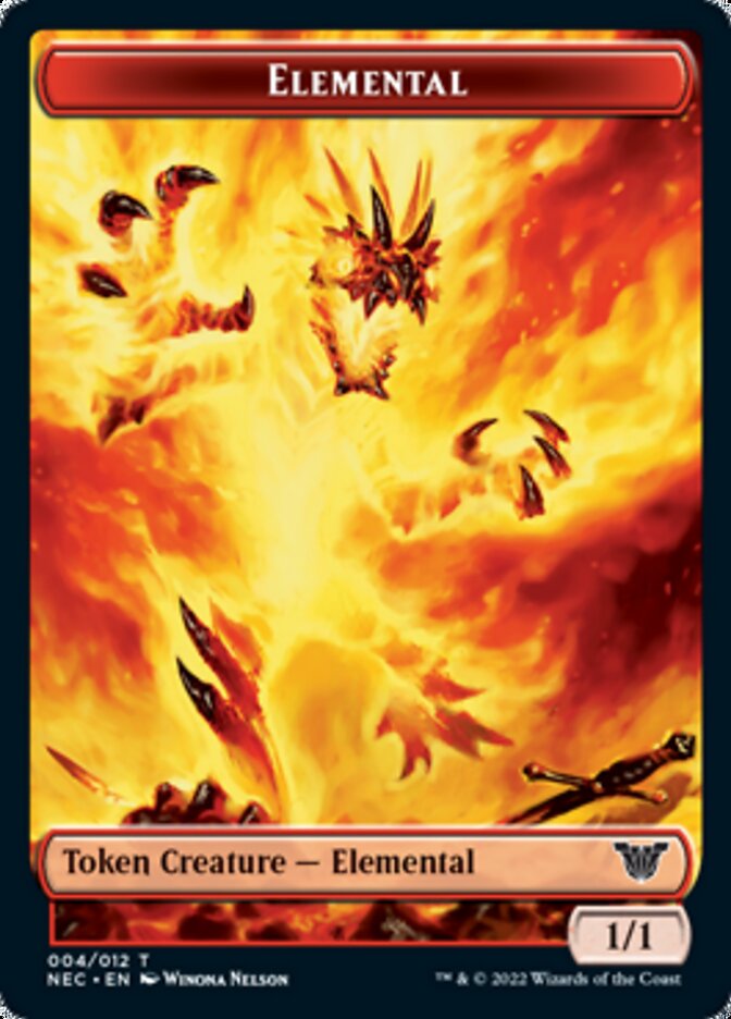 Elemental // Spirit (009) Double-Sided Token [Kamigawa: Neon Dynasty Commander Tokens]-1