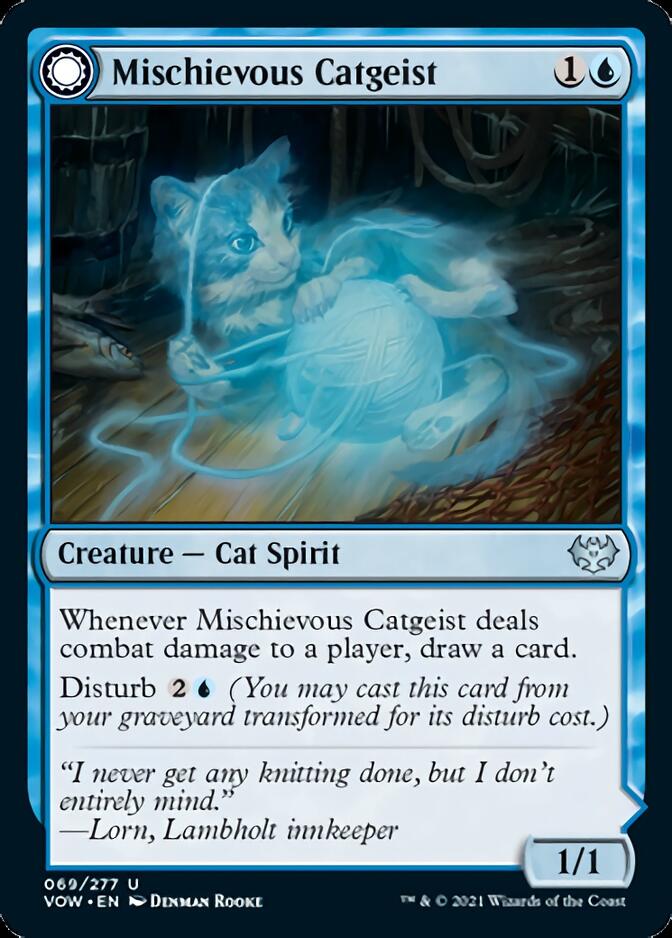 Mischievous Catgeist // Catlike Curiosity [Innistrad: Crimson Vow]-1