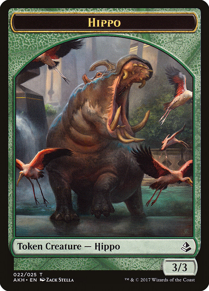 Aven Wind Guide // Hippo Double-Sided Token [Amonkhet Tokens]-2
