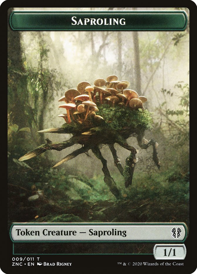 Beast // Saproling Double-Sided Token [Zendikar Rising Commander Tokens]-2