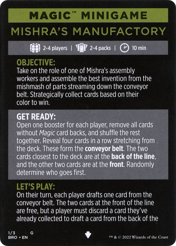 Mishra's Manufactory (Magic Minigame) [The Brothers' War Minigame]-1