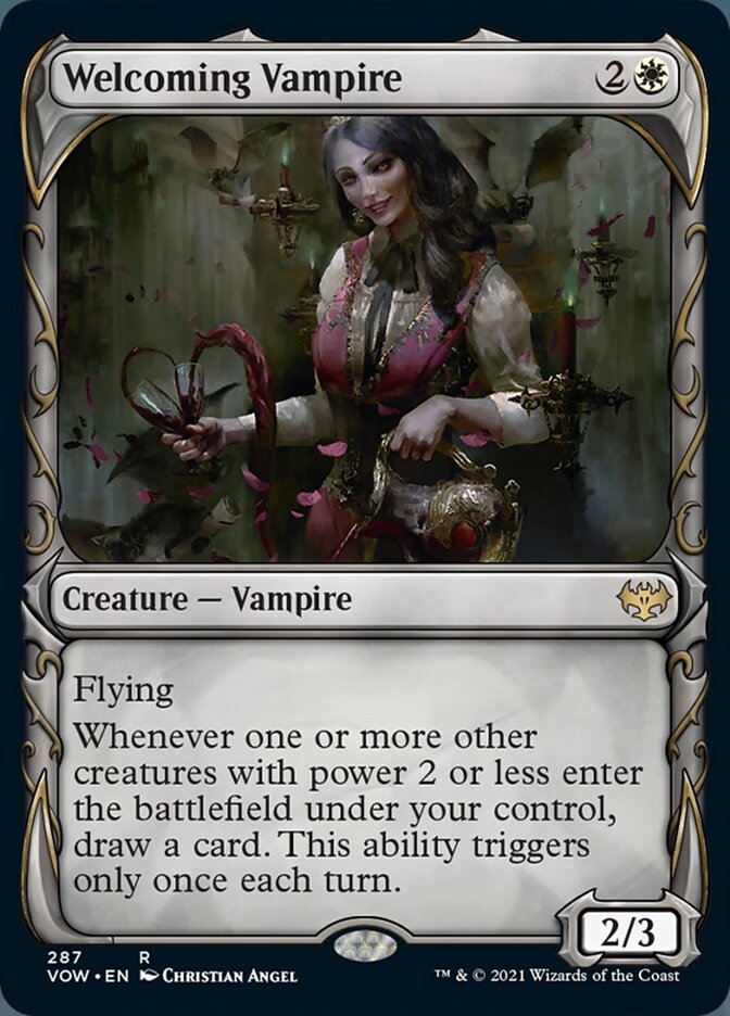 Welcoming Vampire (Showcase Fang Frame) [Innistrad: Crimson Vow]-1
