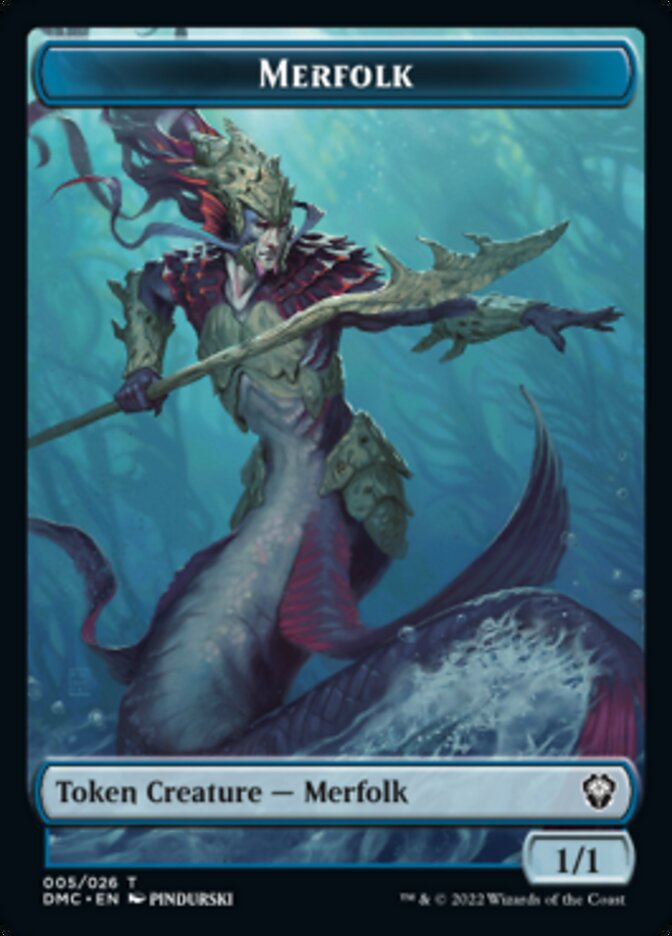 Bird (002) // Merfolk Double-Sided Token [Dominaria United Tokens]-2