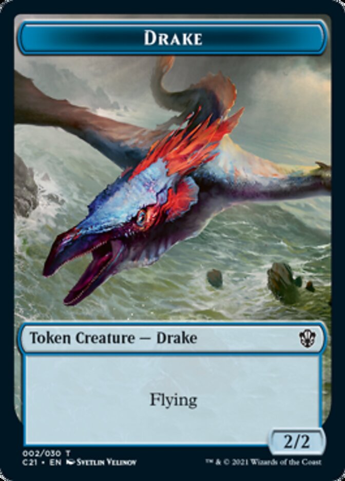 Drake // Elemental (002) Double-Sided Token [Commander 2021 Tokens]-1