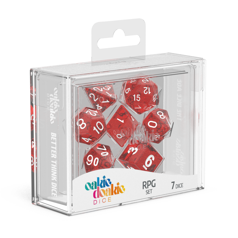 Oakie Doakie Dice RPG Set Speckled - Red (7)-1