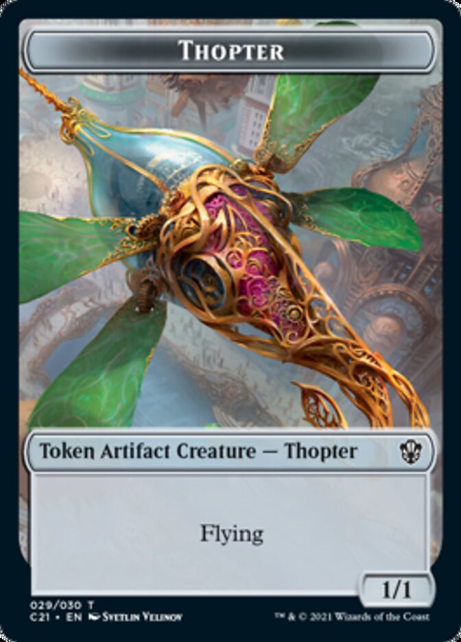 Golem (027) // Thopter Double-Sided Token [Commander 2021 Tokens]-2