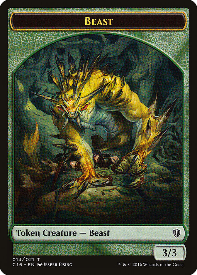 Beast // Ogre Double-Sided Token [Commander 2016 Tokens]-1
