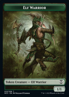 Elf Warrior // Wurm Double-Sided Token [Streets of New Capenna Commander Tokens]-1