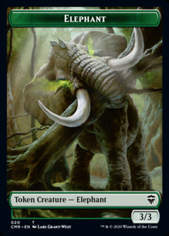 Elephant // Soldier Double-Sided Token [Commander Legends Tokens]-1