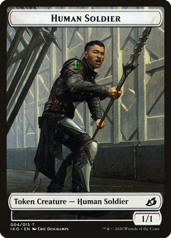 Dinosaur // Human Soldier (004) Double-Sided Token [Ikoria: Lair of Behemoths Tokens]-2