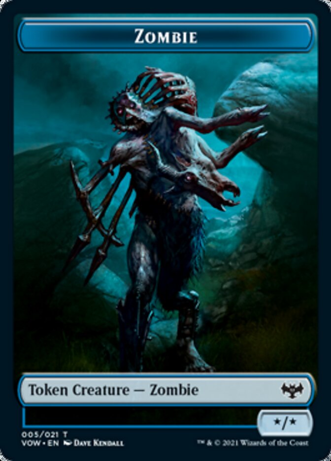 Blood // Zombie (005) Double-Sided Token [Innistrad: Crimson Vow Tokens]-2
