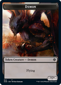 Demon // Demon Double-Sided Token [Starter Commander Decks]-2