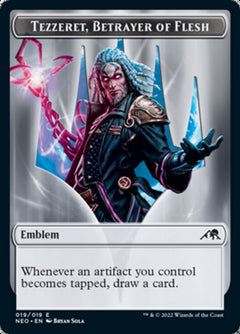 Spirit (002) // Tezzeret, Betrayer of Flesh Emblem Double-Sided Token [Kamigawa: Neon Dynasty Tokens]-2