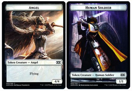 Angel // Human Soldier Double-Sided Token [Double Masters Tokens]-1