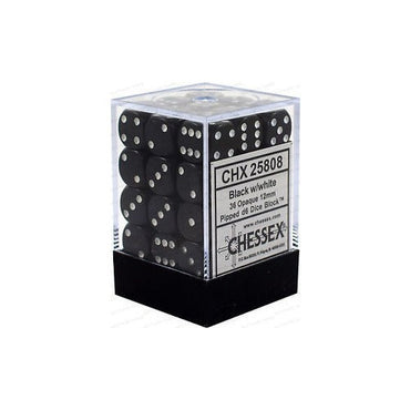 CHX 25808 Opaque 12mm d6 Black/White Block (36)
