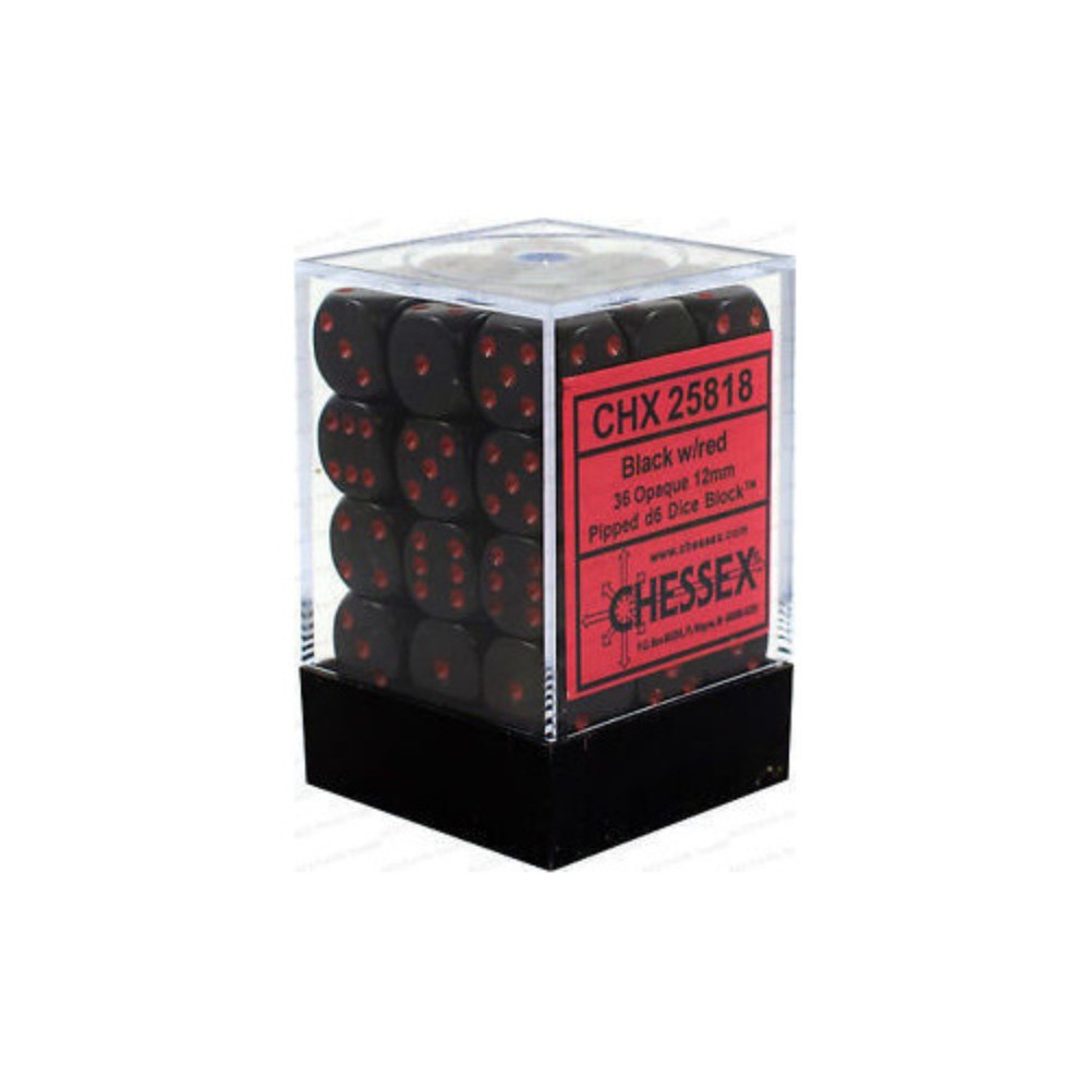 CHX 25818 Opaque 12mm d6 Black/red Block (36)-1