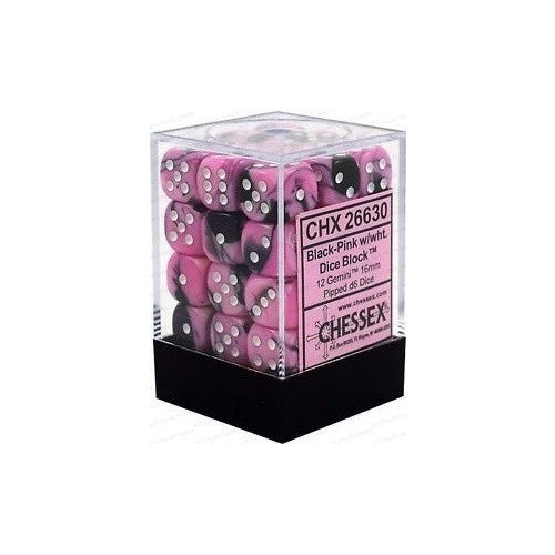 CHX 26830 Gemini 12mm d6 Black-Pink/White Block (36)-1