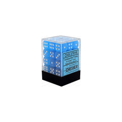 CHX 27816 Frosted 12mm d6 Caribbean Blue/White Block (36)-1