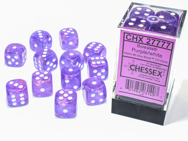 CHX 27777 Borealis 16mm d6 Purple/white Block (12)