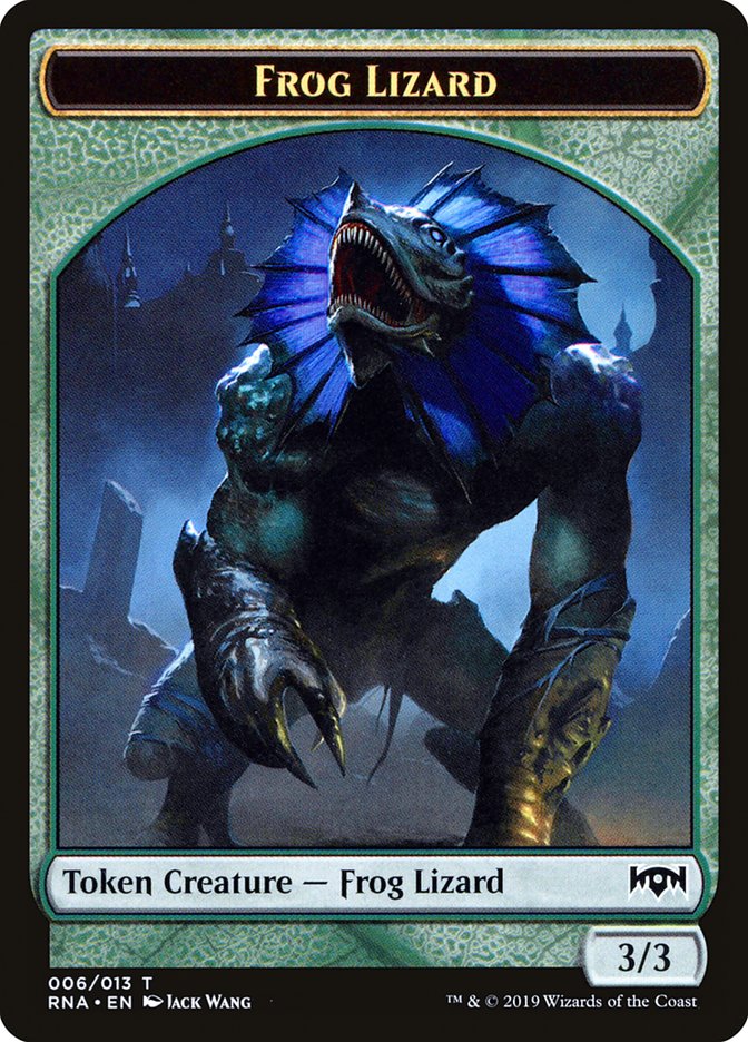 Ooze // Frog Lizard Double-Sided Token [Ravnica Allegiance Guild Kit Tokens]-2
