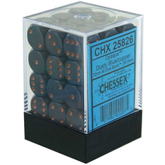 CHX 25826 Opaque 12mm d6 Dusty Blue/Copper Block (36)-1