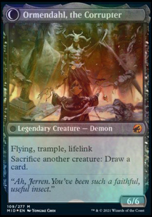 Jerren, Corrupted Bishop // Ormendahl, the Corrupted [Innistrad: Midnight Hunt Prerelease Promos]-2