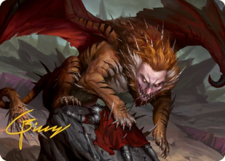Manticore Art Card (Gold-Stamped Signature) [Dungeons & Dragons: Adventures in the Forgotten Realms Art Series]-1