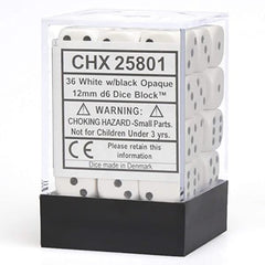CHX 25801 Opaque 12mm d6 White/Black Block (36)-1