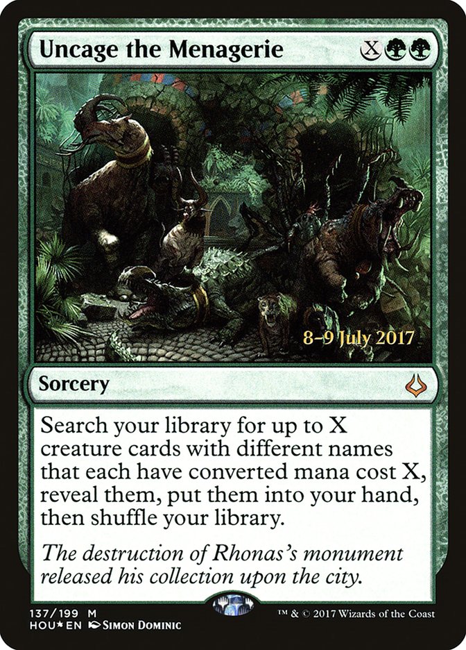 Uncage the Menagerie [Hour of Devastation Prerelease Promos]-1