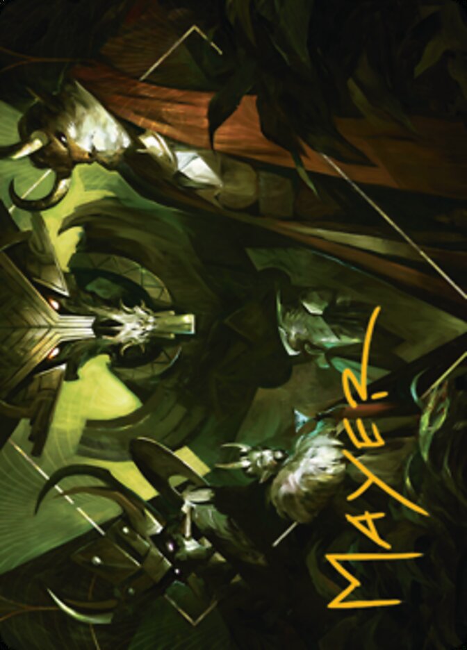 Meeting of the Five Art Card (Gold-Stamped Signature) [Streets of New Capenna Art Series]-1