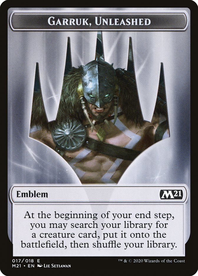 Garruk, Unleashed Emblem [Core Set 2021 Tokens]-1
