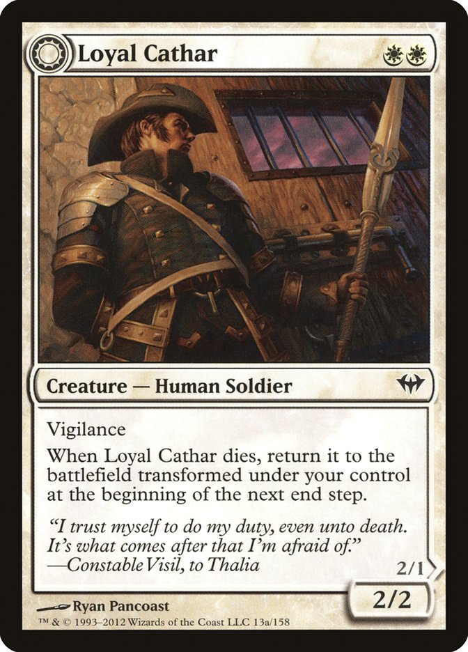 Loyal Cathar // Unhallowed Cathar [Dark Ascension]-1