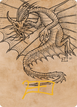 Ancient Gold Dragon Art Card (44) (Gold-Stamped Signature) [Commander Legends: Battle for Baldur's Gate Art Series]-1