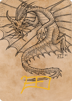 Ancient Gold Dragon Art Card (44) (Gold-Stamped Signature) [Commander Legends: Battle for Baldur's Gate Art Series]-1