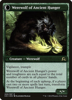 Sage of Ancient Lore // Werewolf of Ancient Hunger [Shadows over Innistrad Prerelease Promos]-2