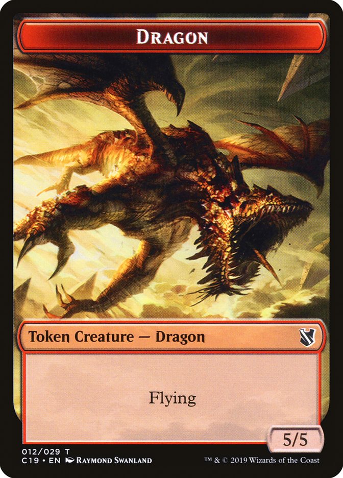 Heart-Piercer Manticore // Dragon Double-Sided Token [Commander 2019 Tokens]-2