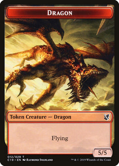 Heart-Piercer Manticore // Dragon Double-Sided Token [Commander 2019 Tokens]-2