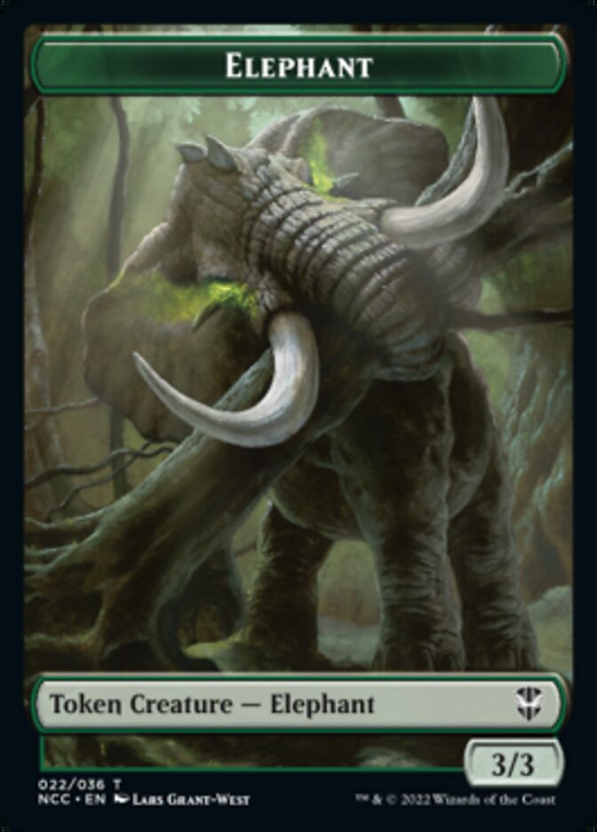 Clue // Elephant Double-Sided Token [Streets of New Capenna Commander Tokens]-2