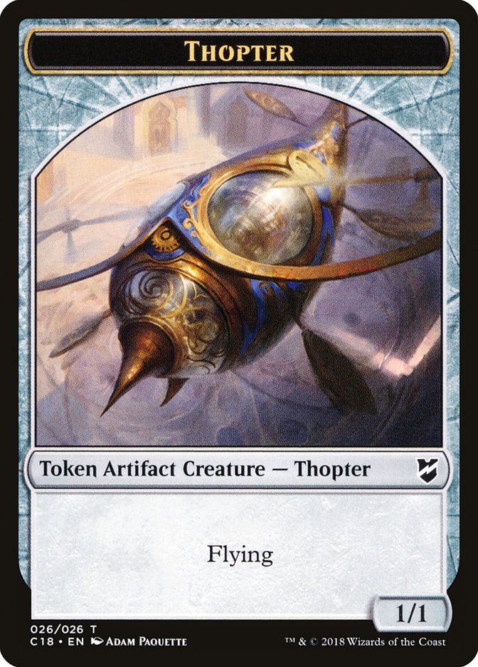 Cat Warrior // Thopter (026) Double-Sided Token [Commander 2018 Tokens]-2