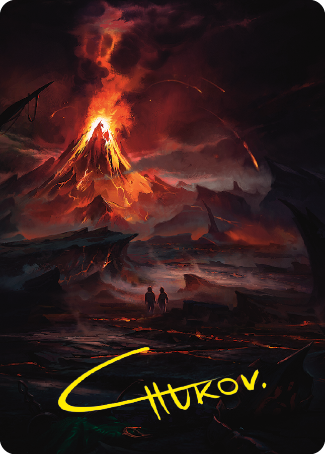 Valley of Gorgoroth Art Card (Gold-Stamped Signature) [The Lord of the Rings: Tales of Middle-earth Art Series]-1