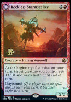 Reckless Stormseeker // Storm-Charged Slasher [Innistrad: Midnight Hunt Prerelease Promos]-1